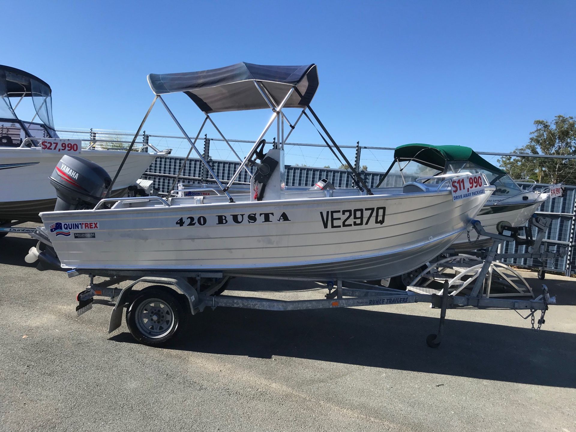 1 USED 2012 QUINTREX BUSTA CENTRE CONSOLE WITH YAMAHA 40HP OUTBOARD FOR SALE - Image 1